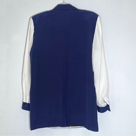 Diane Gilman Silk Nautical Print Tunic Blouse - Picture 2 of 5